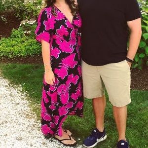 Wrap around floral maxi dress!